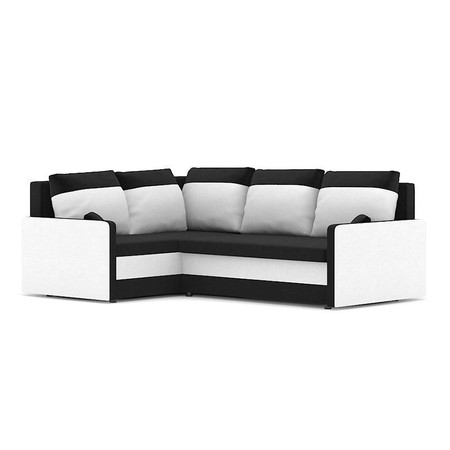Összecsukható sarok ülőgarnitúra MILTON II modell 2 Bal Fekete-fehér SG-nábytek
