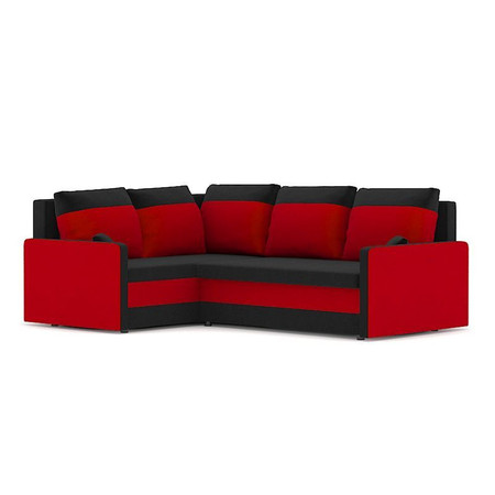Összecsukható sarok ülőgarnitúra MILTON II modell 2 Bal Fekete /piros SG-nábytek