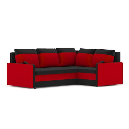 Összecsukható sarok ülőgarnitúra MILTON II modell 2 Jobb Fekete /piros SG-nábytek