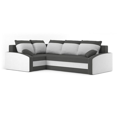 Összecsukható sarok ülőgarnitúra GRANDE modell 2 Bal Fekete-fehér SG-nábytek